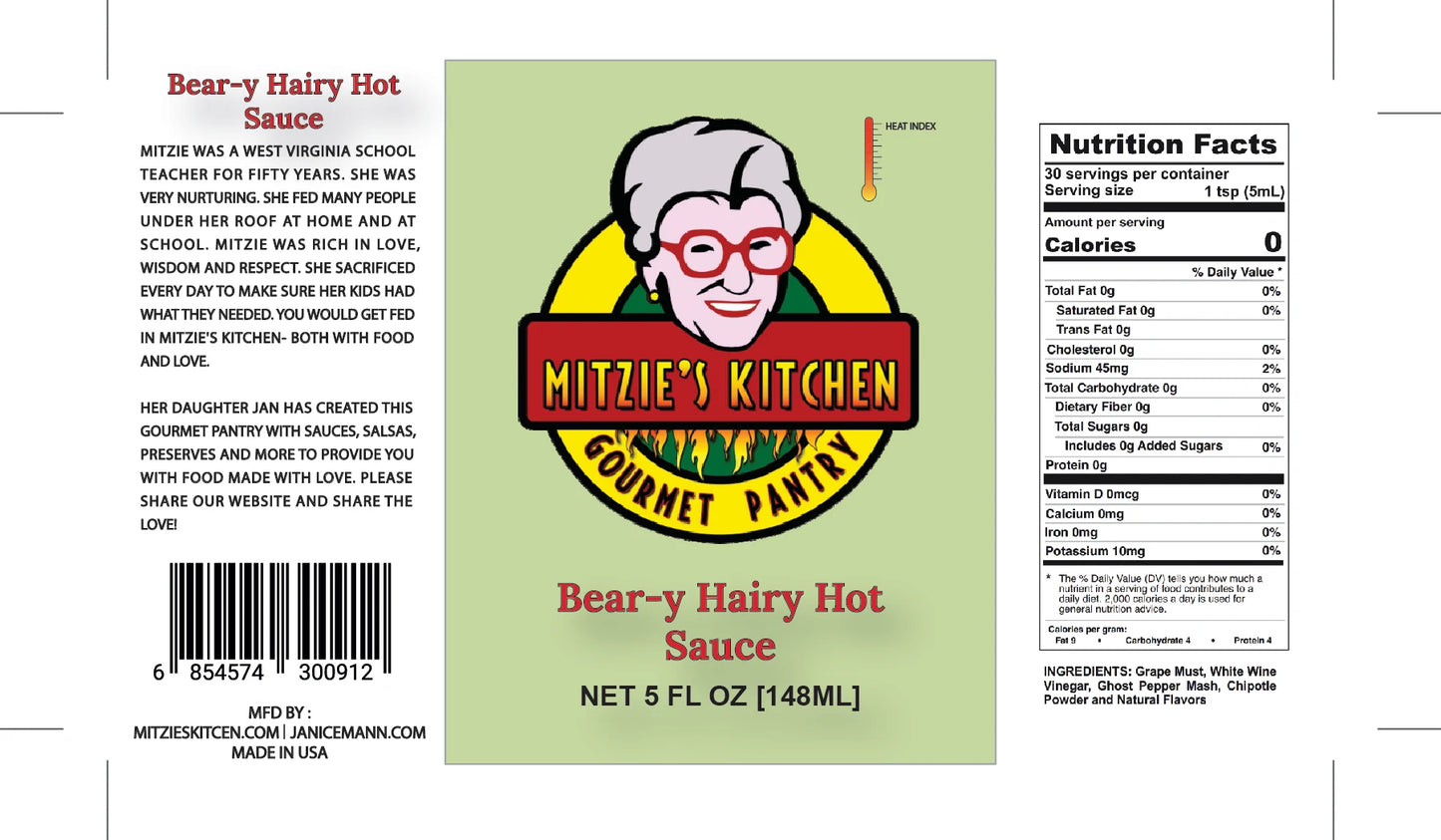 Mitzie's Kitchen Hairy Beary Hot Sauce