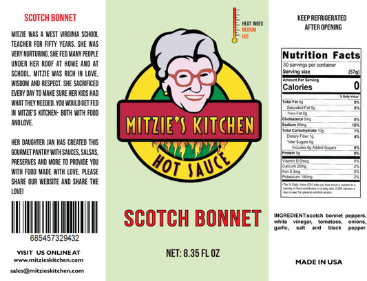 Mitzie' Kitchen Scotch Bonnet Hot Sauce
