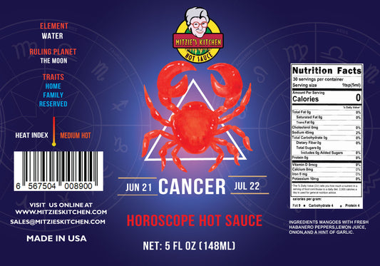 Mitzie's Kitchen Cancer Astrological Hot Sauces