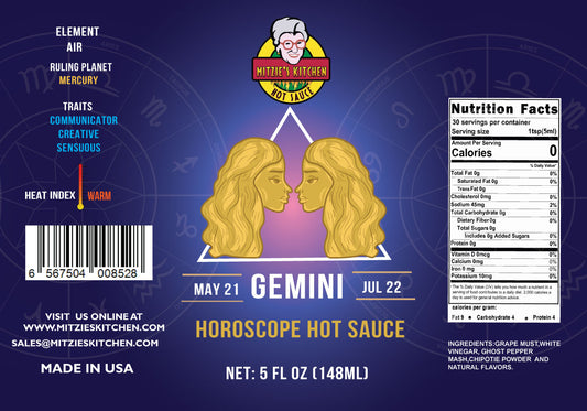 Mitzie's Kitchen Gemini Astrological Hot Sauces