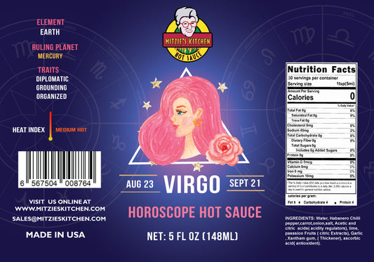 Mitzie's Kitchen Virgo Astrological Hot Sauces