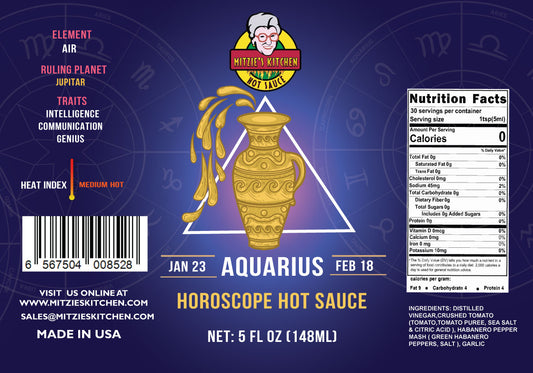 Mitzie's Kitchen Aquarius Astrological Hot Sauces