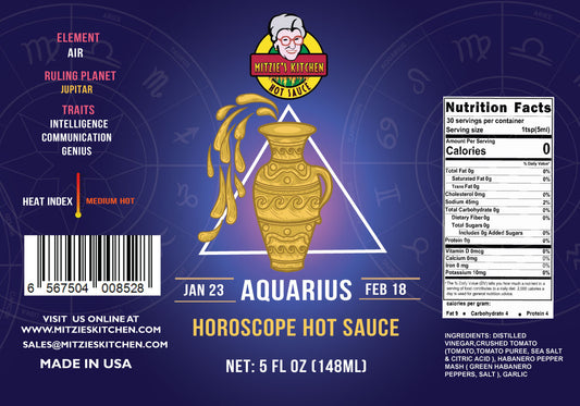 Mitzie's Kitchen Aquarius Astrological Hot Sauces