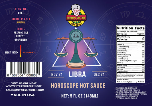 Mitzie's Kitchen Libra Astrological Hot Sauces