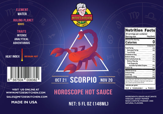 Mitzie's Kitchen Scorpio Astrological Hot Sauces